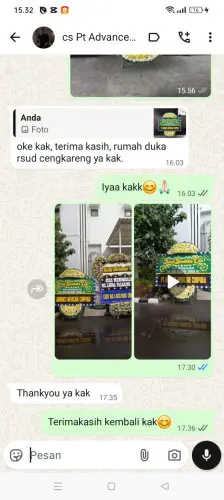 Testimonial Papan Bunga Pernikahan teluk betung