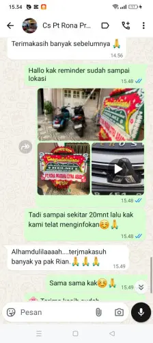 Testimonial Papan Bunga teluk betung